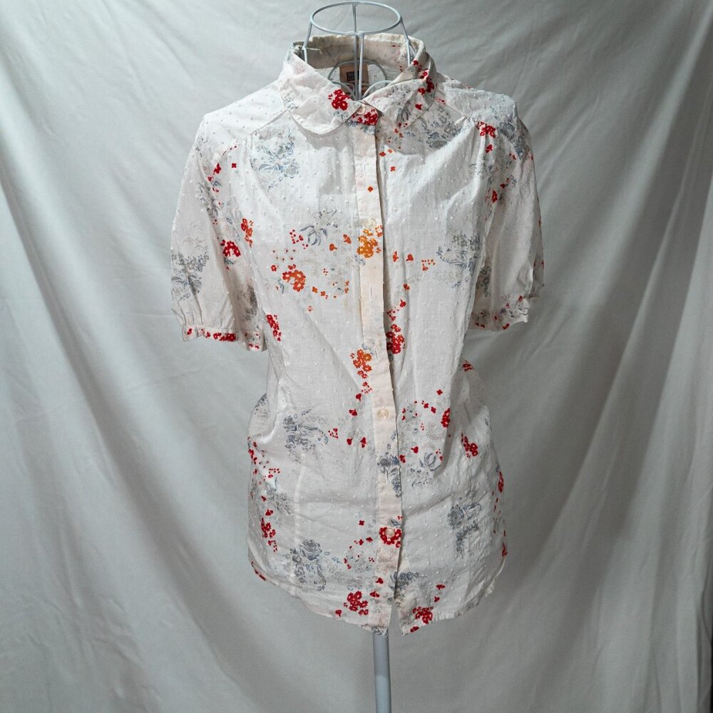 Faded Glory Lily White Floral Blouse | XL 16/18